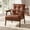 Brown, variant on VASAGLE Accent Chair, PU Leather Armchair, Button Tufted Living Room Chair, Thick Cushion, Mid Century Modern Lounge Seating, Black