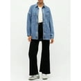 thumbnail image 6 of EMMIOL Women's Y2K Oversized Denim Shirt Jacket Long Sleeve Button Down Distressed Jean Blouse 2026 Spring Trendy Casual Denim Top, 6 of 6