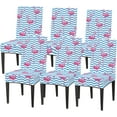 thumbnail image 3 of Summer Flamingo Dining Room Chair Covers Set of 2 Washable Kitchen Parsons Seat Protector Removable Dining Chair Slipcovers Decorative Stretch Dining Chair Covers for Home Party Hotel, 3 of 6