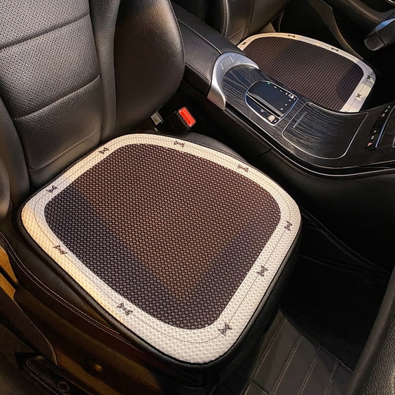 Universal Car Ventilated Cooling Seat Cushion | Summer Ice Silk 3D Honeycomb Mesh Pad | Breathable & Non-Slip for Sedan, SUV, Truck | Beige, 51.57x18.5in