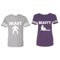 thumbnail image 1 of Beast Beauty Matching Couple Cotton Jerseys (Men Heather / Women Purple) (Men XL / Women L), 1 of 3