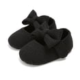 thumbnail image 2 of Infant Baby Girls Bowknot Shoes Soft Sole Princess Wedding Dress Flats Prewalker Newborn Light Baby Sneaker Shoes Black 12-18M, 2 of 7