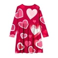 thumbnail image 5 of ATOGUTA Teenager Dresses Girls Valentines Long Sleeve T-Shirt Dresses Kids Spring A-Line Twirly Skater Dresses Size 4T-14, Watermelon Red, 5 of 6