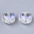 thumbnail image 3 of 500 pc Transparent Glass Beads AB color Plated Heart Clear AB 6x6x4mm Hole: 0.9mm, 3 of 3