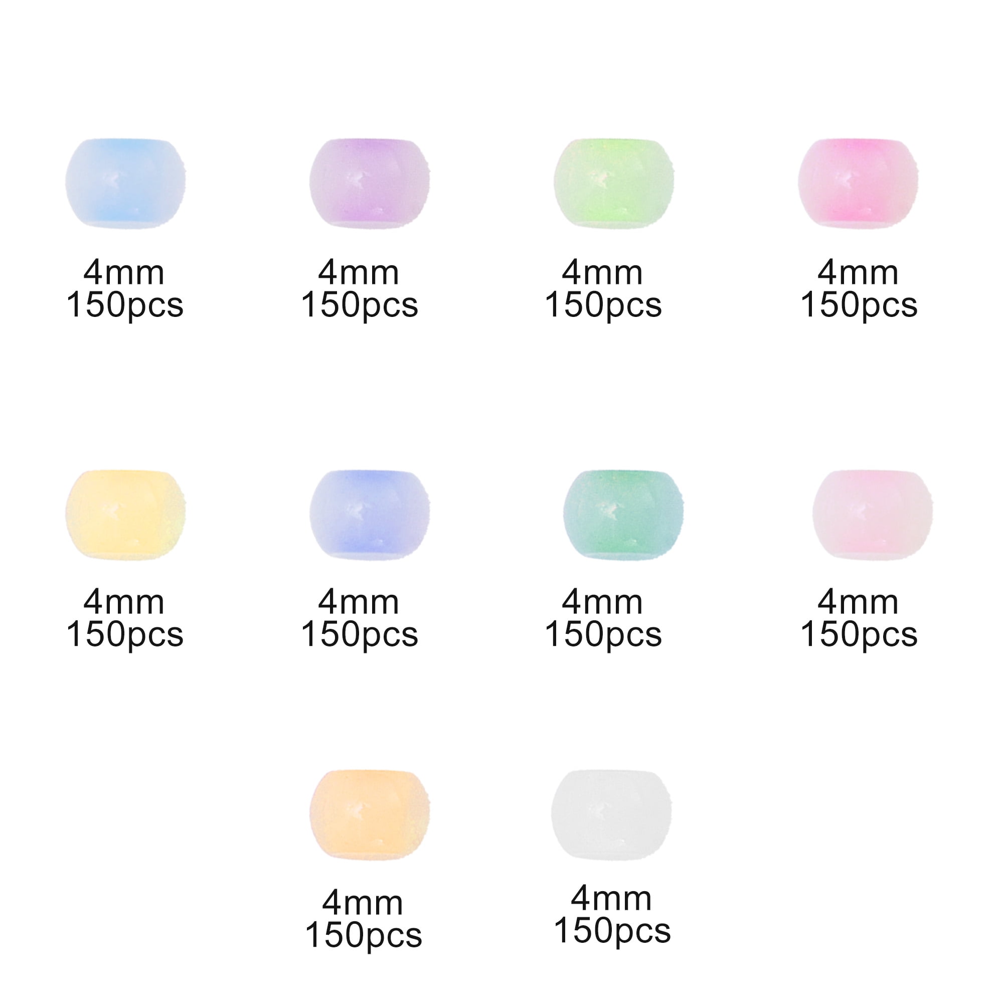 Unique Bargains 4mm Round Glass Beads for  Jewelry Making DIY Crafts Assorted Color