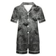 thumbnail image 5 of Tnhcen Women's Halloween Pajama Set Short Sleeve Collared Top Pumpkin Bat Print Sleepwear Comfortable Loungewear S-2XL Gray, 5 of 8