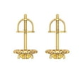 thumbnail image 4 of Clara Pucci 0.8808Ct Yellow Round Cut VVS1 Screw Back Stud 18k Solid hypoallergenic Gold Designer Earrings For April, 4 of 7