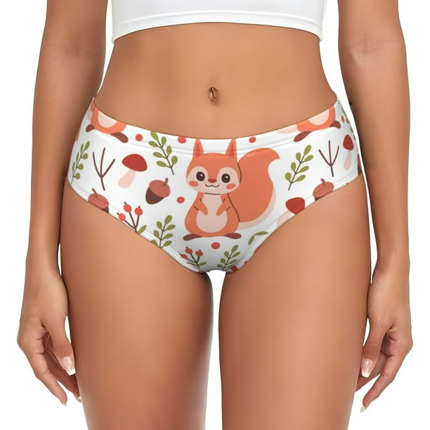 Fotbe Squirrel And Calzones Estampados para Mujer – Ropa Interior de Algodón, Cómoda, Suave y Elástica-Medium