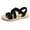 Black, variant on Women's Tight Strap Flat Sandals - Minimalist Solid Color Summer Shoes With Adjustable Buckles,Casual Outdoor Breathable Slippers Black/41