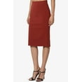 thumbnail image 3 of TheMoogan Jupe Crayon Midi Élastique Taille Haute en Tricot Extensible pour Bureau Femme, 3 of 7