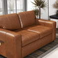 thumbnail image 5 of Roundhill Furniture Sakan Leather Upholstered Loveseat, Caramel, 5 of 12