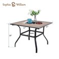 thumbnail image 3 of Sophia & William 37" x 37" Outdoor Dining Square Table Black Steel Frame for 4 Chairs, 3 of 6