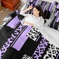 thumbnail image 4 of Castle Fairy Leopard Zebra Print Bedding Comforter Set 7pcs for Female Men Adults,Abstract Animal Print Queen Bedding Sets Super Cozy,Vintage Aesthetic Queen Sheet Sets,Lightweight Room Decor, 4 of 8