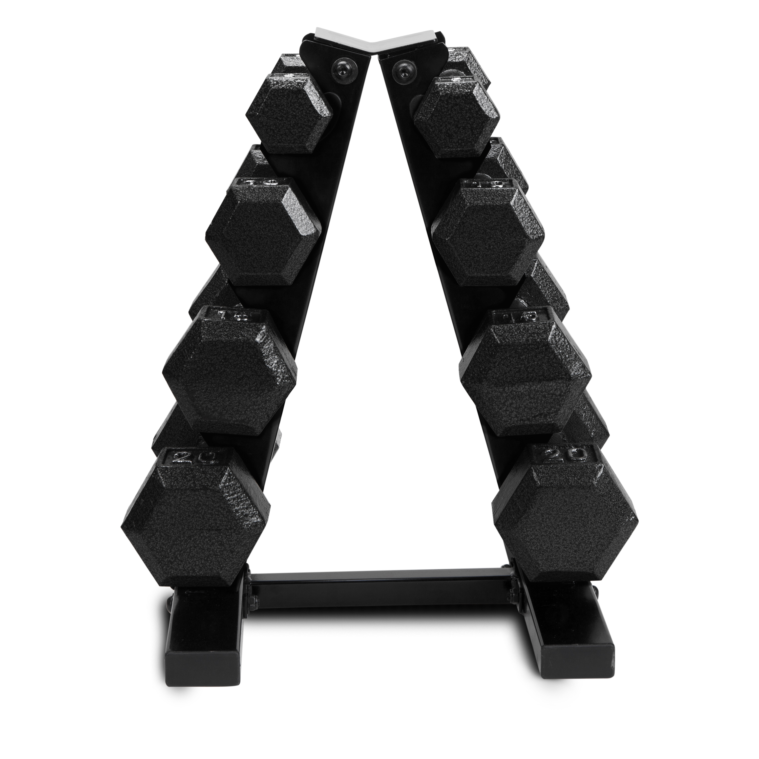 Cap Barbell 100 lb Cast Iron Hex Dumbbell Weight Set with Rack photo 7