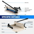 thumbnail image 3 of 12" Guillotine A4 Paper Cutter, Hardened Steel Blade, Security Lock Rotary Paper Trimmer with 1.6 Inches Max Cutting Height for Versatile Cutting, Perfect for Office, Business and Creative Projects​, 3 of 8
