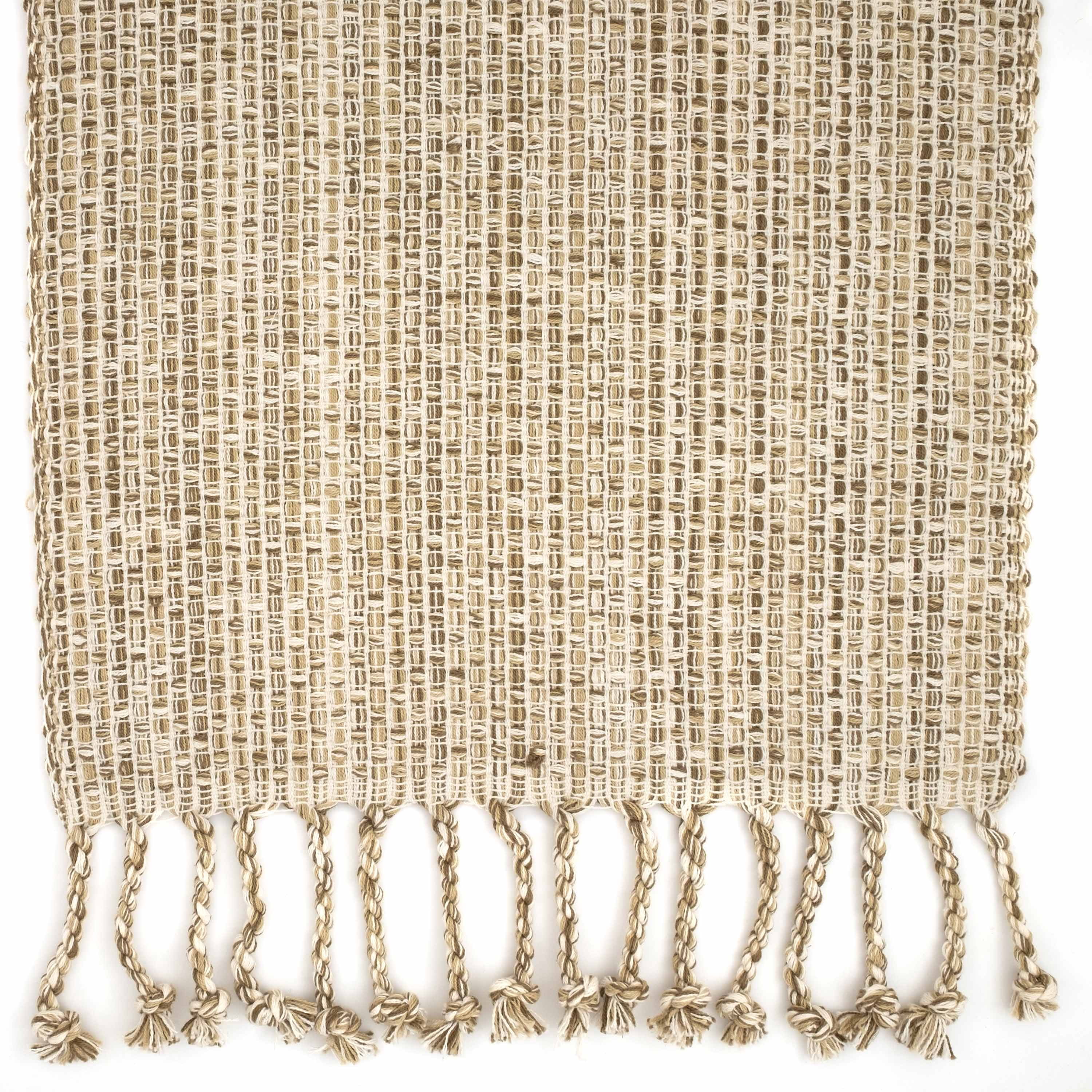 Sweet Home Collection Trends Collection Tone on Tone Cotton Woven 13" x 72" Table Runner Eggshell