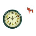 thumbnail image 1 of Reloj de pájaro verde melódico y figura de caballo Dala sueco, escultura decorativa para colgar en la pared, para dormitorio, estantería, armar, 1 of 8