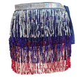 thumbnail image 2 of QATAINLAV Women's Wrap Hip Scarf Sequined Tassel Female Belly Dance Skirts Glitter Fringe Festival Party Costume, Multicolor, Birthday Gifts, 2 of 3