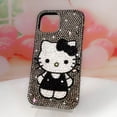thumbnail image 3 of Bling Rhinestone Kitty Phone Case with Flower Pearl Lanyard, Luxury Handmade Sparkly Crystal Diamond Shockproof Protective Cover for iPhone 17 Pro Max 11 12 13 Mini 14 15 16 Plus 17 Air, 3 of 5