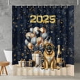 thumbnail image 2 of Happy New Year Mastiff Welcome 2025 Balloon Firework Party Shower Curtain Mastiffs Dog Lover Gifts Idea Waterproof Bathroom Bathtub Curtain - 01014, 2 of 5