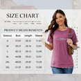 thumbnail image 6 of SHIBEVER Women Short Sleeve T Shirts Summer Casual Side Split Tunic Tops Dressy Loose Fit Ladies Tee Shirt Crewneck Blouse Wine Red S, 6 of 9
