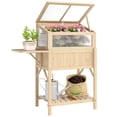 thumbnail image 1 of Outsunny Jardinière Surélevée avec Cadre Froid, Table Pliante, Naturel, 1 of 10