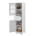 thumbnail image 2 of 63.8 inch Tall Bathroom Cabinet Freestanding Storage Tower with Drawer and Doors Adjustable Shelf Narrow Cabinet, 2 of 6
