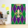thumbnail image 6 of FMSHPON Fleur De Lis Flower Abstract Purple Green Clipboard Hardboard Wood Nursing Clip Board and Pull for Standard A4 Letter 13x9 inches, 6 of 8