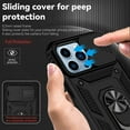 thumbnail image 4 of for iPhone 13 Pro Case with Camera Lens Cover HD Screen Protector, Dual Layer Military Grade Drop Protection Magnetic Ring Holder Kickstand Protective Phone Case for iPhone 13 Pro 6.1 inch (Black), 4 of 17