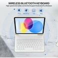 thumbnail image 2 of Keyboard Case for iPad 10th Generation (10.9 Inch 2022) / iPad A16 11th Generation (11 inch 2025) with Pencil Holder, Stand Folio Detachable Wireless Bluetooth Keyboard Cover, Cream White, 2 of 4