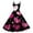 Hot Pink, variant on LWavelet 2026 Valentine's Sweet Short Sleeve Dress, Women's Love Heart Rose Print Fitted A Line Flowy Casual Sundresses Wine M