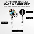 thumbnail image 3 of LCXmlly Card Cover 1 Set ID Badge Holder with Lanyard, Retractable Reel Clip, Convenient Flower Pattern, for Office, 3 of 8