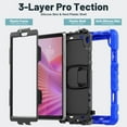 thumbnail image 3 of FJLBDE Case for Lenovo Tab One 8.7 inch/K9 TB305FU 2025, Rugged Shockproof Tablet Cases Cover with Kickstand Shoulder Strap, Blue, 3 of 7