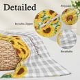 thumbnail image 2 of Yellow Sunflowers Pillow Covers, Linen Long Throw Pillow Case, Summer Floral Elegant Pastoral Checkered Holiday Pillow Protector Decorative Cushion Cover for Living Room/Bedroom 20" x 26", 2 of 8