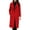 Red, variant on Women's Solid Color Long Wool Blend Coat, Mid-Length Trench Coat, Casual Long Sleeve Outerwear for Women Black XL