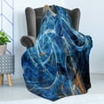 thumbnail image 4 of Fractal Soft Flannel Fleece Throw Blanket, Chaos Curves Hollow Science Fiction Style Space Wind Abstract Digital Artwork, Cozy Plush for Indoor and Outdoor Use, 50" x 60", Blue Orange, by Ambesonne, 4 of 5