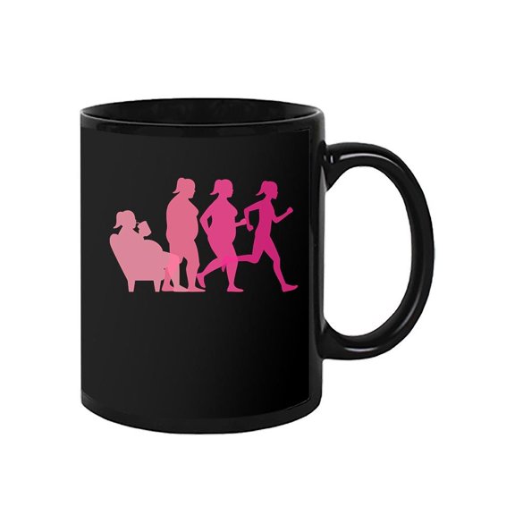 Active Woman Silhouettes Mug Unisex's -Image by Shutterstock