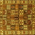 thumbnail image 1 of Ahgly Company Machine Washable Indoor Square Persian Yellow Traditional Area Rugs, 8' Square, 1 of 4