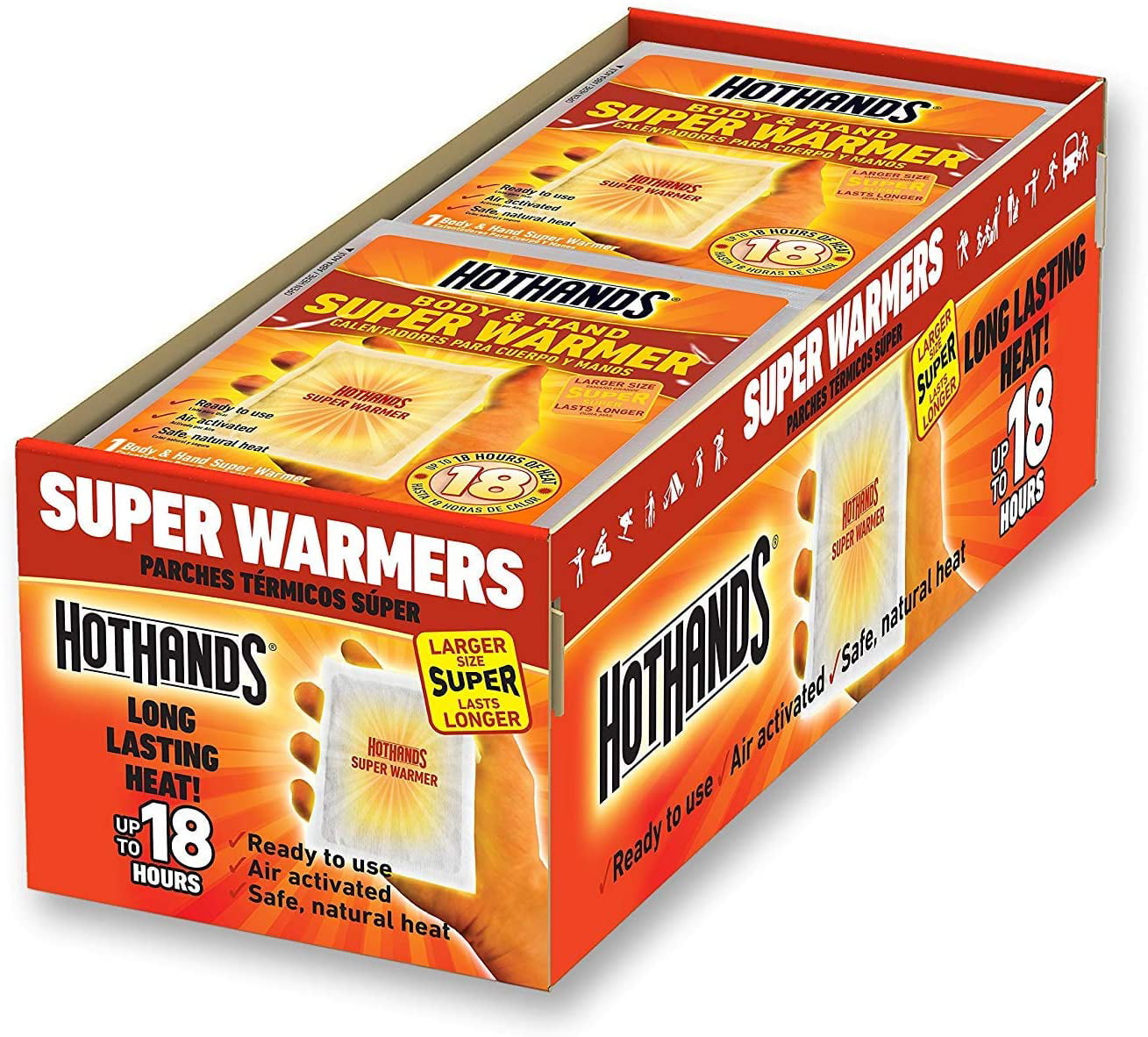 Up to 18 Hours of Heat 40 Individual Warmers Body & Hand Super Warmers Long Lasting Safe Natural Odorless Air Activated Warmers 