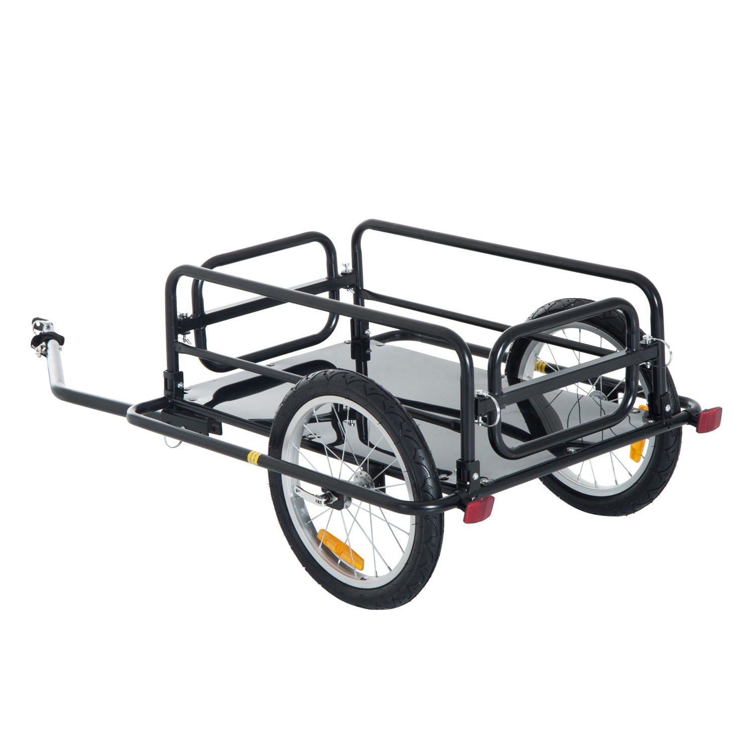 Aosom Utility Bike Cart Carrier Folding Bicycle Cargo Trailer Garden Patio Tool 