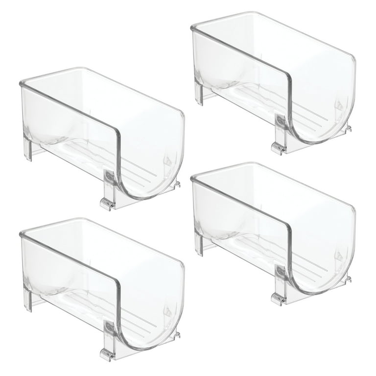 mDesign Water Bottle Holder Storage Organizer Rack, Stackable, 4 Pack - Clear