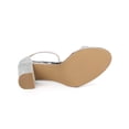 thumbnail image 5 of BLISSFUL STEP Women's Glitter Ankle Strap Block High Heels Sandals, 5 of 6