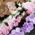 thumbnail image 3 of Zhuge Corona de flores rosas ajustable para mujeres y niñas, corona floral, guirnalda para bodas, festivales, fiestas, tocado, azul, 3 of 5
