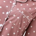 thumbnail image 5 of Xyxonk Pajama Sets for Women 2 Piece Comfy Button Down Polka Dot Lounge Sets Long Sleeve Shirt and Womens Pajama Pants Pink Plus Size Lounge 2 Piece Homewear Light pink M, 5 of 7