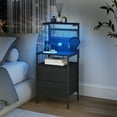 thumbnail image 2 of Jaxpety 2-Piece Nightstand Set, End Tables with 2 Drawers LED Light and Charging Station, Adult Storage Furniture with Shelf,Black, 2 of 15