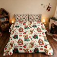 thumbnail image 2 of Manfei Dog Full Size Comforter Sets Christmas Bedding Comforter Set, Gray Green 3-Pieces 1 Comforter and 2 Pillowcases, Xmas Reversible, 2 of 6