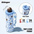 thumbnail image 3 of Sidagar 18 oz Pastel Leopard Blue Ceramic Lined Insulated Tumbler with Straw and Leakproof Lid, 3 of 9