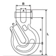 thumbnail image 2 of (1) 1/2" Grab Hook Pin Transport G70 Wrecker Chain Flatbed Tie Down 0900123, 2 of 2