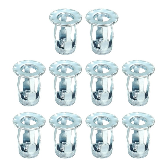 Uxcell 10 Pcs Expansion Screw Petal Nuts M6, Carbon Steel Petal Shape Jack Nut