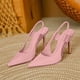 thumbnail image 1 of Sandalias de Mujer Slingback Elegante Color Sólido Color Caramelo Zapatos de Punta Puntiaguda Wmkox8yii nm7538, 1 of 4